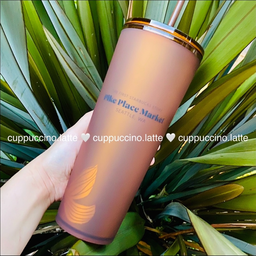 🤎NEW SET🤎Starbucks Pike Place Original Logo & Amber Siren Soft Touch Cups - Picture 3 of 16